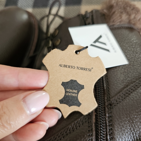 Brown Leather Fur-Lined Boots - Picture 6 of 9